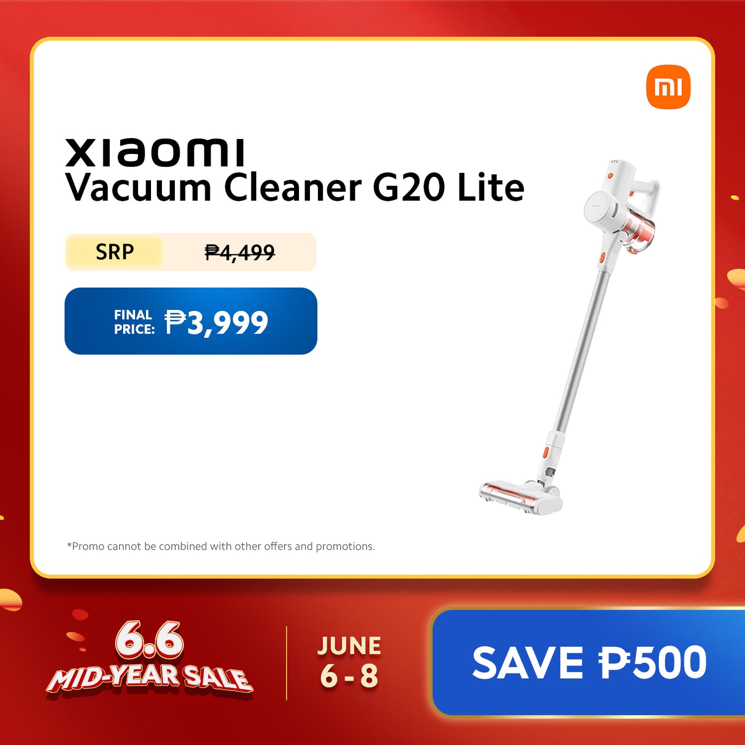 Xiaomi Vacuum Cleaner G20 Lite | Authorized Xiaomi Store PH Online