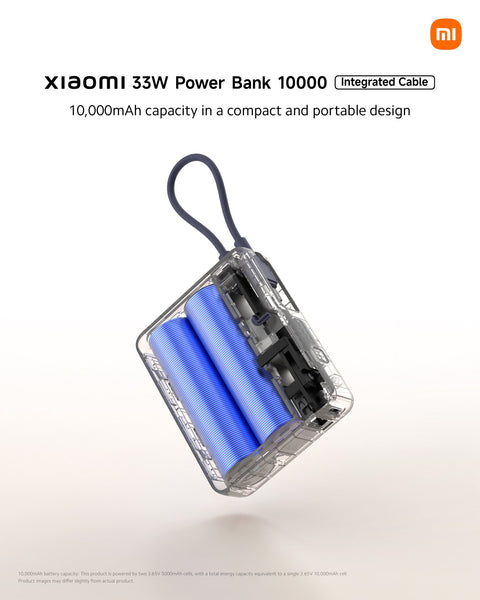 Xiaomi 10000mAh Power Bank 33W Integrated Cable