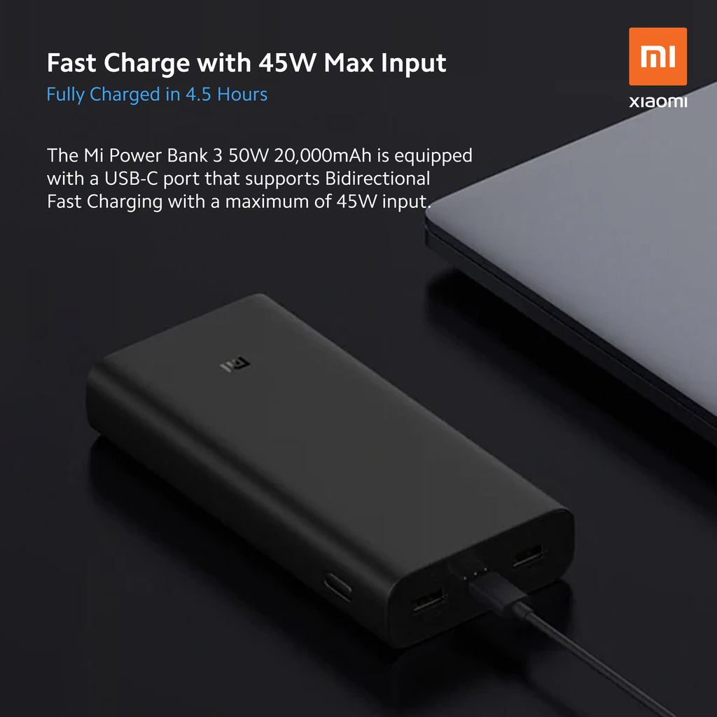 Mi 50W Power Bank Xiaomi 20,000 mAh - Gadguat