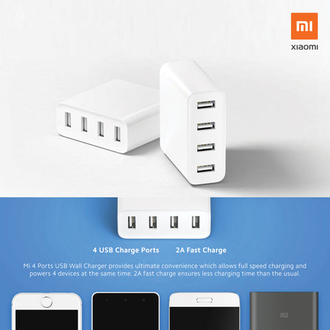 Mi 4 Ports USB Wall Charger